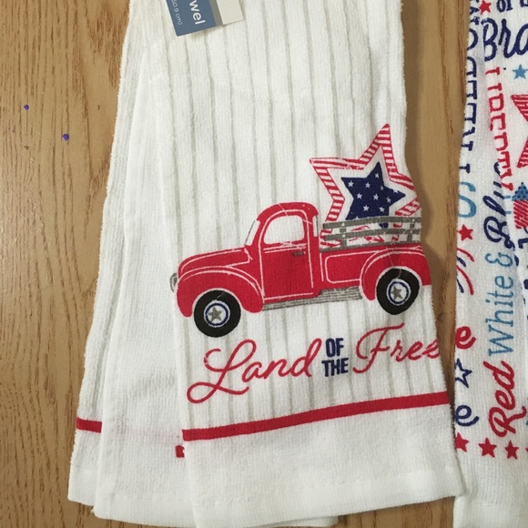 New Bundle Of 2 Patriotic Fourth of July Etc KitchenTowels 100% Cotton 14” x 24” - Picture 5 of 6